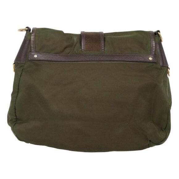 PRADA Shoulder Bag Nylon Khaki Gold Auth 120599 - Picture 3 of 16